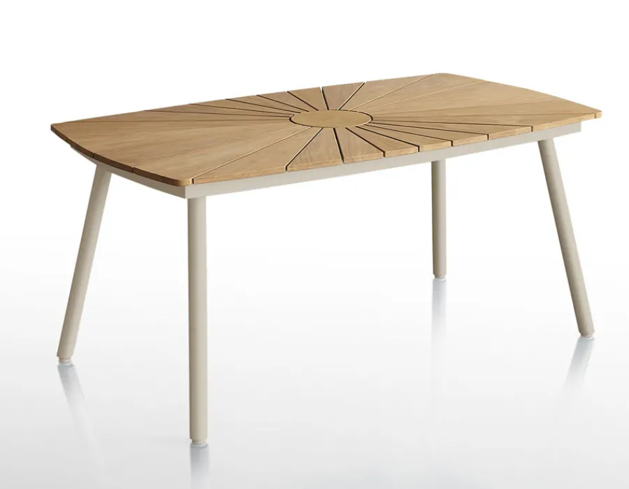 Havemøbelland DaneLine Eva Teak Ovalt Havebord - 90x160 cm - Latte