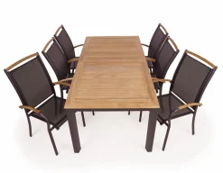 Havemøbelland Dina Havemøbelsæt m/6 Stabelstole - 100x200/280 cm