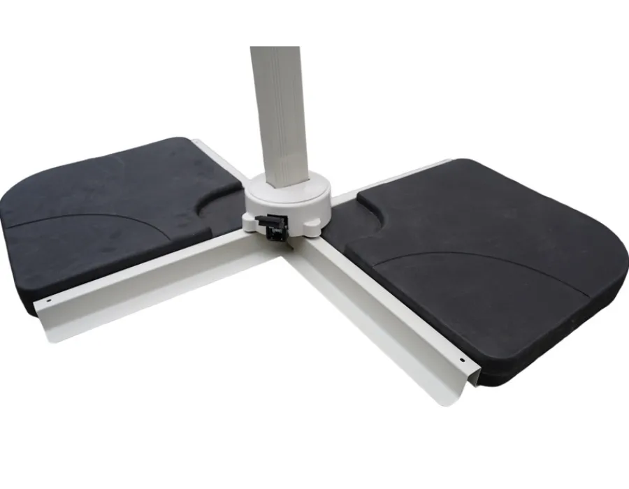 Havemøbelland Ellen Hængeparasol 3x4 m - Gråhvid/Natur