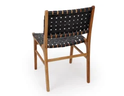 Havemøbelland Emil Spisestol - Teak / Sort læder