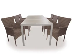 Havemøbelland Fanø Cebu Keramik Havemøbelsæt - 90x195 cm - Dusty/Beige
