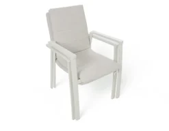 Havemøbelland Fanø Fejø Keramik Havemøbelsæt - 90x195 cm - Gråhvid/Beige