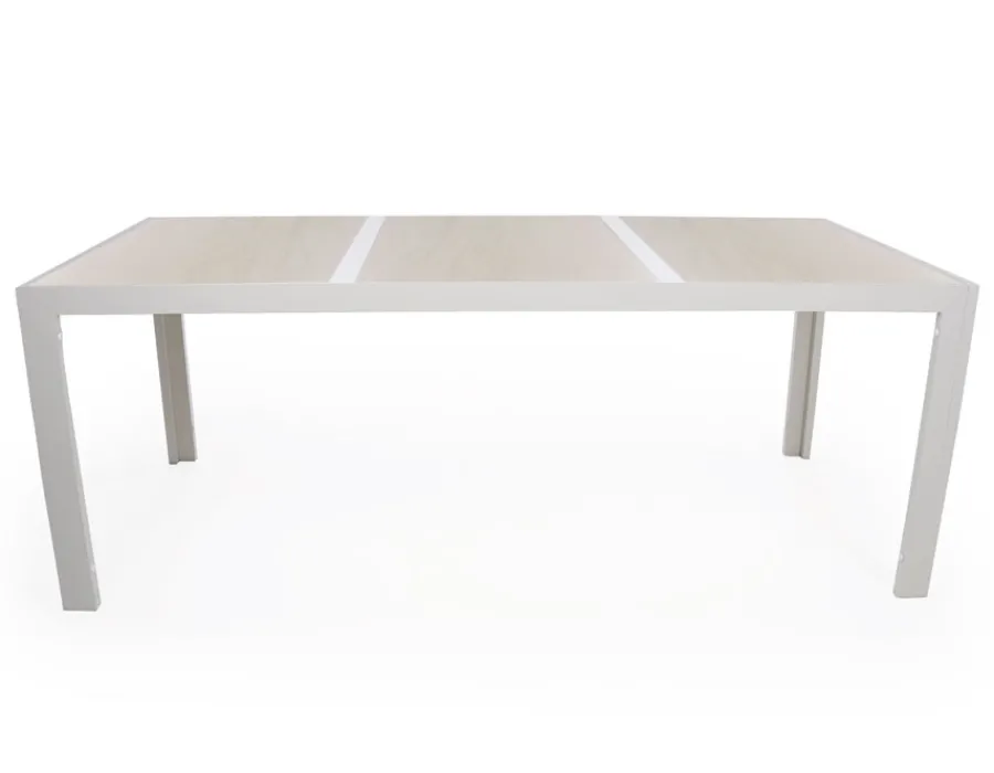Havemøbelland Fanø Keramik Havebord - 90x195 cm - Gråhvid/Beige