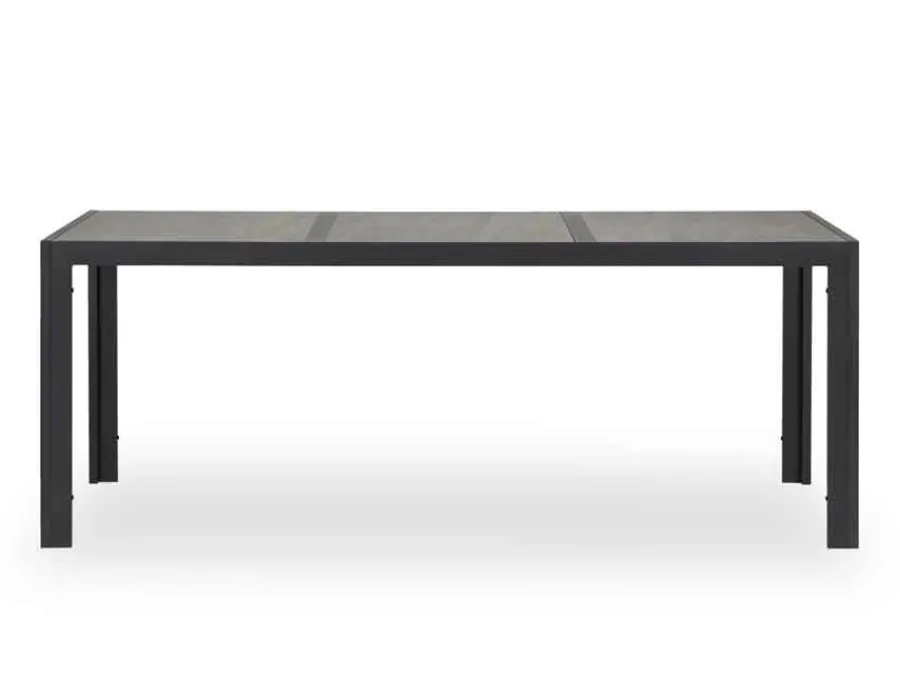 Havemøbelland Fanø Paris Keramik Havemøbelsæt - 90x195 cm - Sort/grå