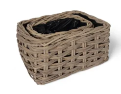 Havemøbelland Fletkurv - Kubu Naturrattan - 32x50 cm