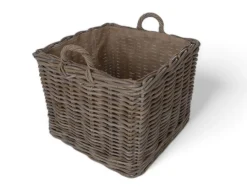 Havemøbelland Fletkurv m/hjul - Kubu Naturrattan - 52x52 cm