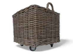 Havemøbelland Fletkurv m/hjul - Kubu Naturrattan - 52x52 cm