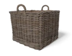 Havemøbelland Fletkurv m/hjul - Kubu Naturrattan - 52x52 cm