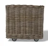 Havemøbelland Fletkurv m/hjul - Kubu Naturrattan - 62x62 cm