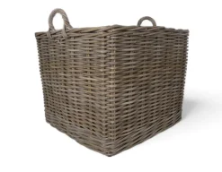 Havemøbelland Fletkurv m/hjul - Kubu Naturrattan - 62x62 cm