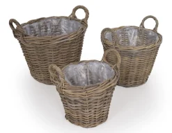 Havemøbelland Fletkurv - Naturrattan - Ø:30 cm
