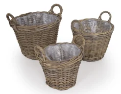 Havemøbelland Fletkurv - Naturrattan - Ø:40 cm