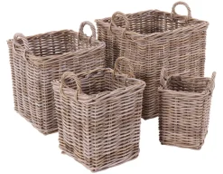 Havemøbelland Fletkurv - Naturrattan - 28x28 cm