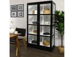 Havemøbelland Glasskab m/2 låger - Sort