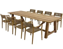 Havemøbelland Hercules Manja Teak havemøbelsæt m/8 stole - 100x290 cm