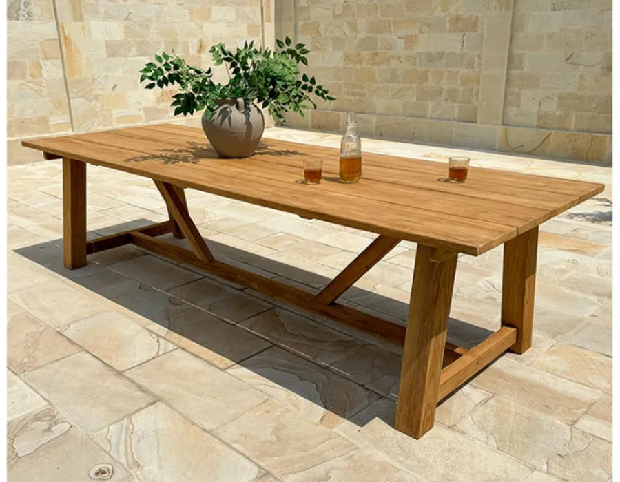 Havemøbelland Hercules Manja Teak havemøbelsæt m/8 stole - 100x290 cm