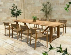 Havemøbelland Hercules Manja Teak havemøbelsæt m/8 stole - 100x290 cm