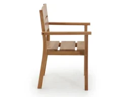 Havemøbelland Hercules Teak stabelstol med armlæn