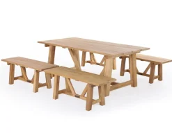 Havemøbelland Hercules 246 Teak - Sæt m/4 bænke
