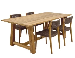 Havemøbelland Hercules Tonka Teak havemøbelsæt m/4 stole - 100x200 cm