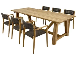 Havemøbelland Hercules Tonka Teak havemøbelsæt m/6 stole - 100x246 cm