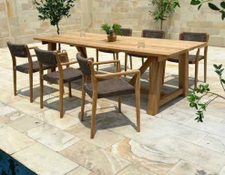 Havemøbelland Hercules Tonka Teak havemøbelsæt m/6 stole - 100x246 cm