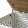 Havemøbelland Hvid hyndebox m/teak låg