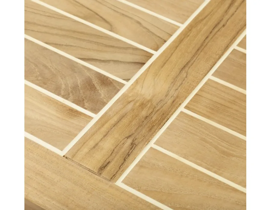 Havemøbelland Hvid hyndebox m/teak låg