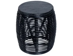Havemøbelland Jawi Skammel - Naturrattan - Sort