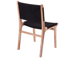 Havemøbelland Jenny spisestol - Teak/flet - Sort