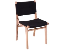 Havemøbelland Jenny spisestol - Teak/flet - Sort