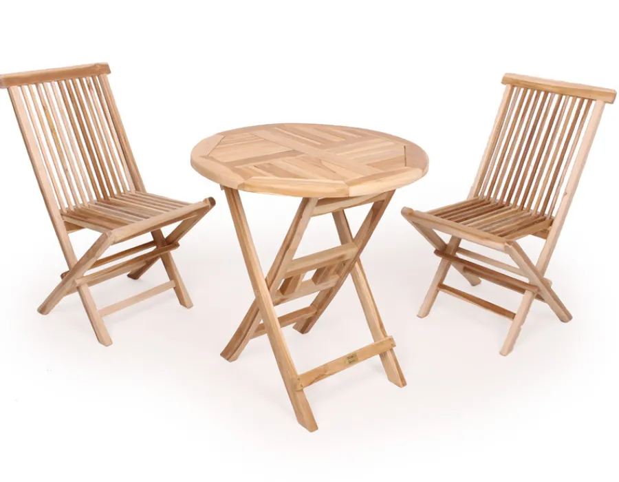 Havemøbelland Køln Teak cafesæt - Ø70 cm