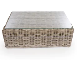 Havemøbelland Kubu Sofabord m/glasplade - Naturrattan