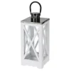 Havemøbelland Lanterne, Hvid m/metal-top, 14x14x34 cm