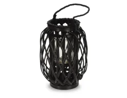 Havemøbelland Lanterne, Sort Rattan, Ø:23 x H:30 cm