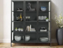 Havemøbelland Lønstrup Vitrineskab i Metal - 135x40x160 cm - Sort