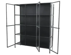 Havemøbelland Lønstrup Vitrineskab i Metal - 135x40x160 cm - Sort