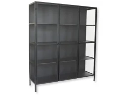 Havemøbelland Lønstrup Vitrineskab i Metal - 135x40x160 cm - Sort