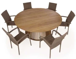Havemøbelland Luna 180 Geneve Dusty Teak Havemøbelsæt