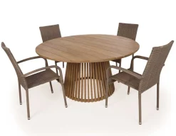 Havemøbelland Luna 150 Geneve Dusty Teak Havemøbelsæt