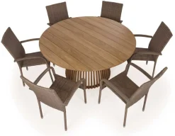 Havemøbelland Luna 150 Geneve Dusty Teak Havemøbelsæt