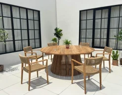 Havemøbelland Luna Manja Teak havemøbelsæt m/6 stole - Ø180 cm
