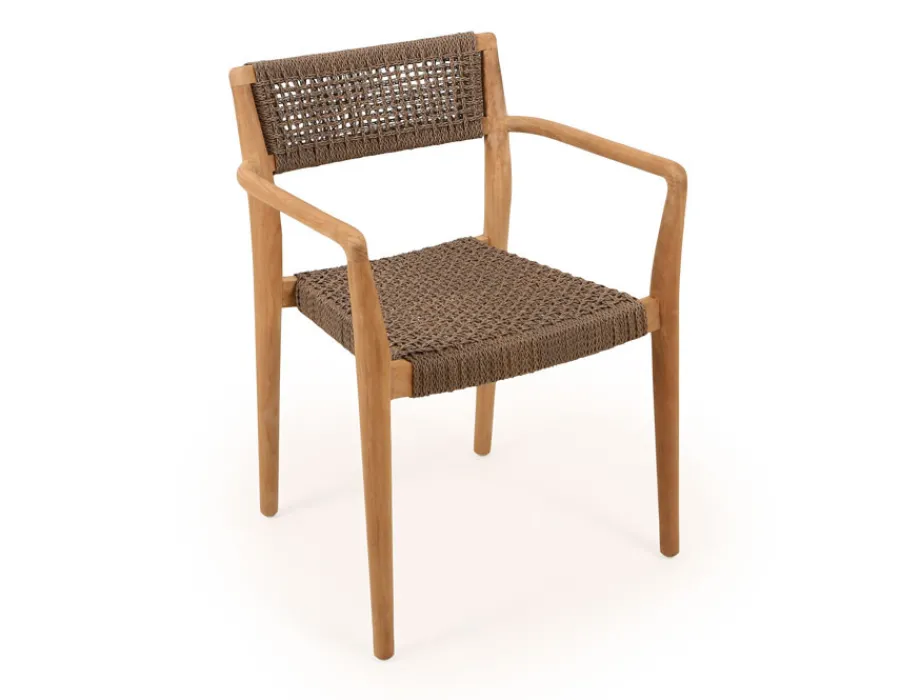 Havemøbelland Luna Tonka Teak havemøbelsæt m/4 stole - Ø150 cm