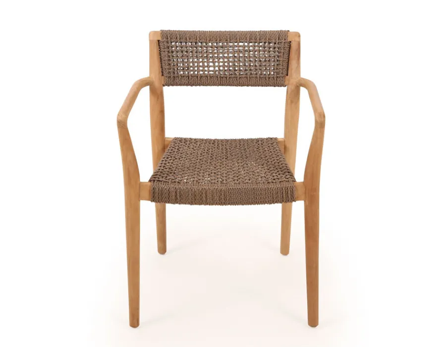 Havemøbelland Luna Tonka Teak havemøbelsæt m/4 stole - Ø150 cm