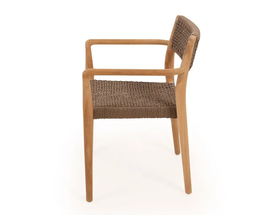 Havemøbelland Luna Tonka Teak havemøbelsæt m/4 stole - Ø150 cm
