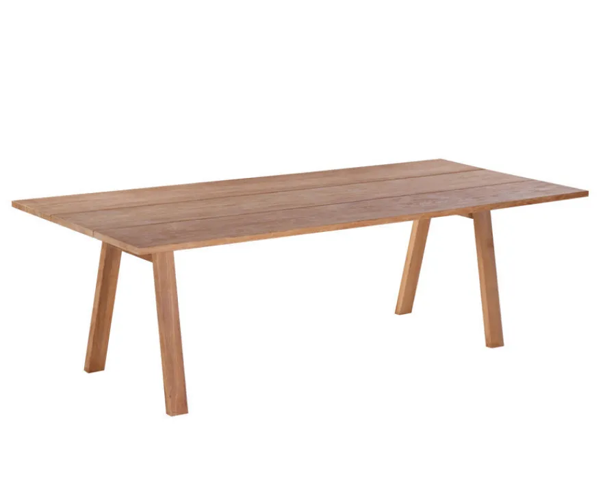 Havemøbelland Mako Plankebord 90x200 cm - m/bordben i teak - Skrå