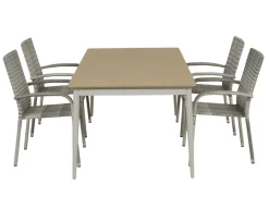 Havemøbelland Malmø Geneve Havemøbelsæt - 100x180/235 cm - Gråhvid