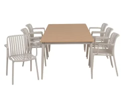Havemøbelland Malmø Sonja Havelmøbelsæt - 100x200 cm - Gråhvid