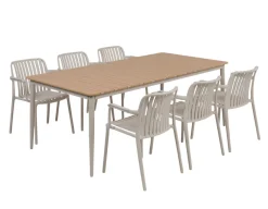 Havemøbelland Malmø Sonja Havelmøbelsæt - 100x200 cm - Gråhvid