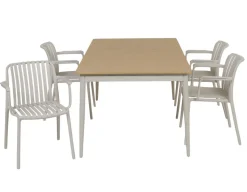 Havemøbelland Malmø Sonja Havemøbelsæt - 100x180/235 cm - Gråhvid